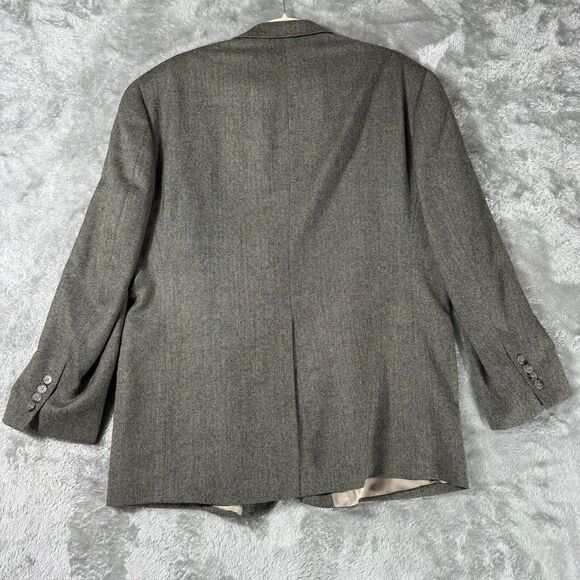 Stafford Sport Coat 44S Merino Wool Brown Birdseye 3 Button Classic Fit Blazer - Picture 10 of 12